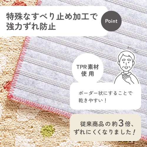 Kakiuchi Kitchen Mat, 45cm Wide x 240cm Long x 1cm High, Red, Retro Design, Non-Slip, Underfloor Heating Compatible, Easy to Wash, Strong Slip Resista