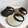 Women's Sun Hat Large Brim Black Lining UV Protection Summer Hollow Top Cycling Beach Sunshade Straw Outdoor New
