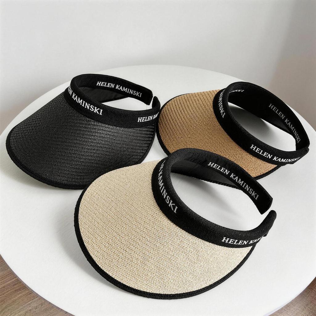 Women's Sun Hat Large Brim Black Lining UV Protection Summer Hollow Top Cycling Beach Sunshade Straw Outdoor New