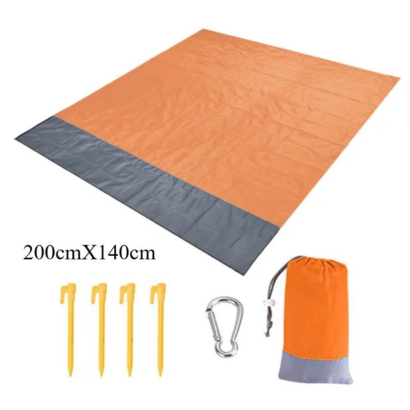 200x210cm Waterproof Pocket Beach Mat Folding Camping Sand Free Blanket Mattress Portable Lightweight Mat Outdoor Picnic Mat