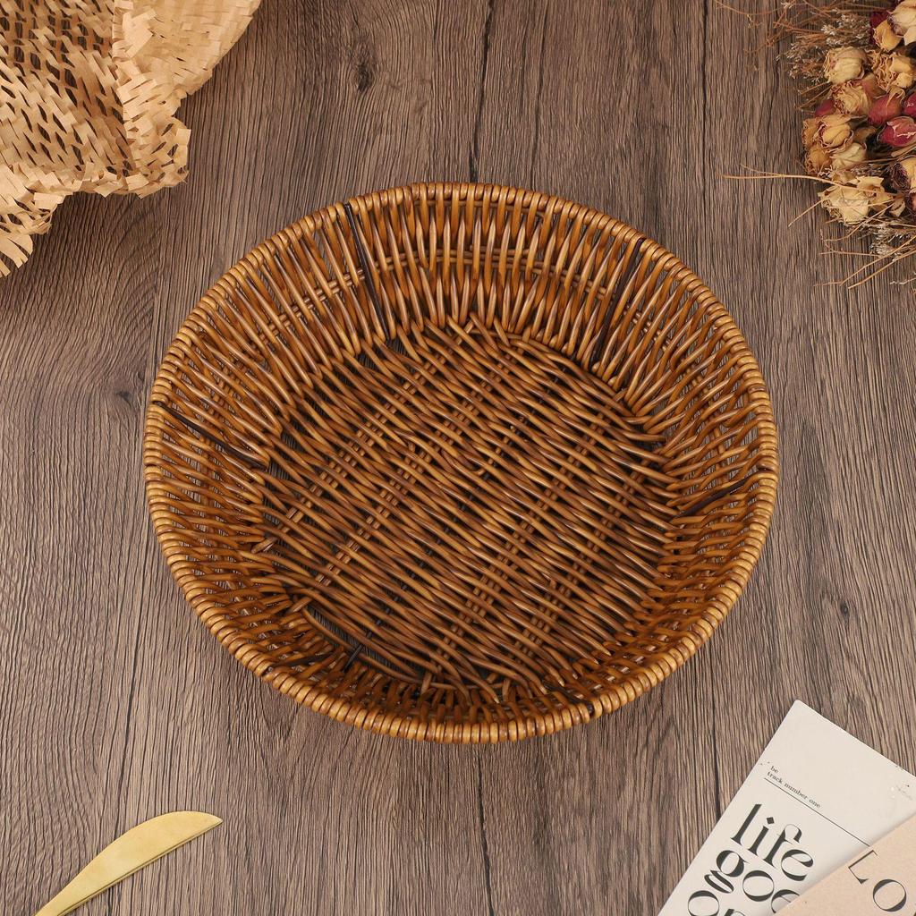 Coș de fructe și legume țesut manual din ratan Chao, în stil pastoral