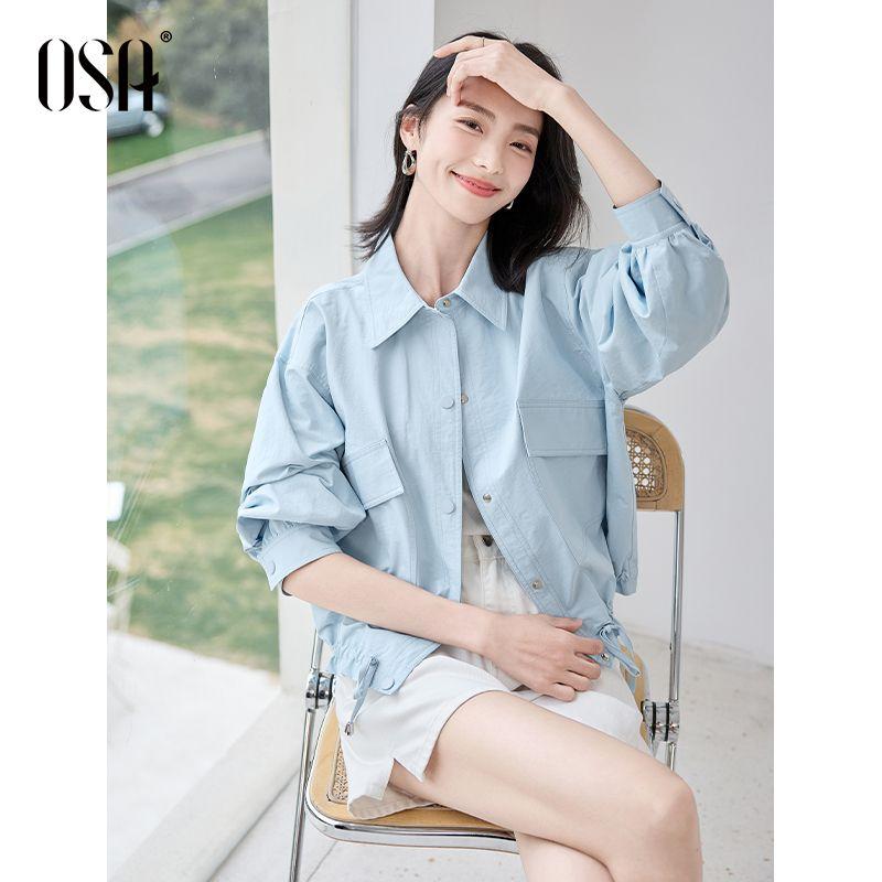 

OSA OSHA Легкая уличная рабочая одежда Ветер Фиолетовая короткая куртка Женская Весна-Осень 2025 Новое поступление