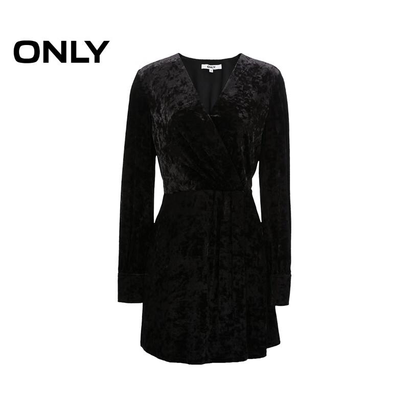 Only 2024 Autumn Elegant Velvet V-Neck Mini Dress