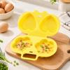 Hinged Microwave Egg Poacher in Food-Contact-Grade Polypropylene, with Separate Cavities to Cook 2 Eggs at Breakfast