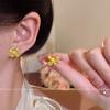 European and American Metal Flower Stud Earrings Women's Wind Simple Commuter Earrings Cold Wind Personalized Ears