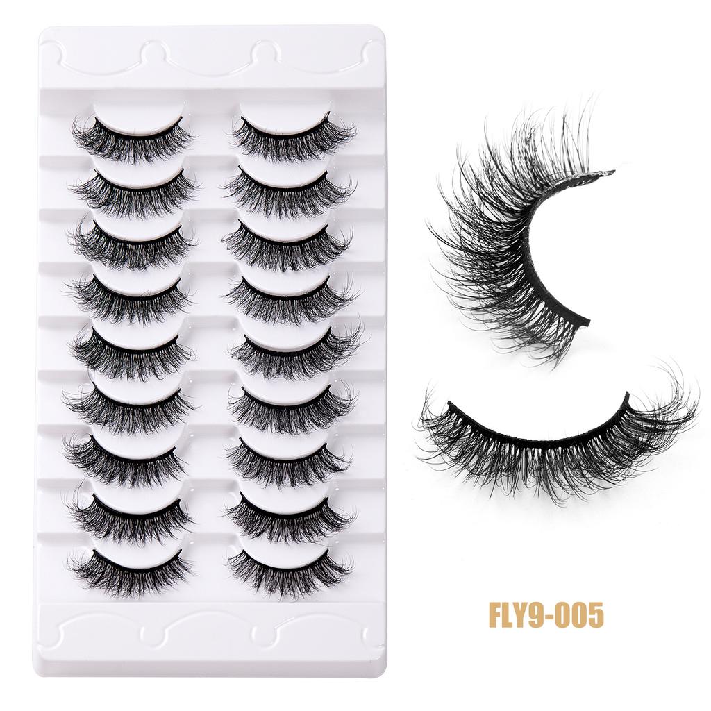 9 Pairs Of Imitation Mink Thick False Eyelashes Daily Natural Eyelashes Simulation Curled Eyelashes