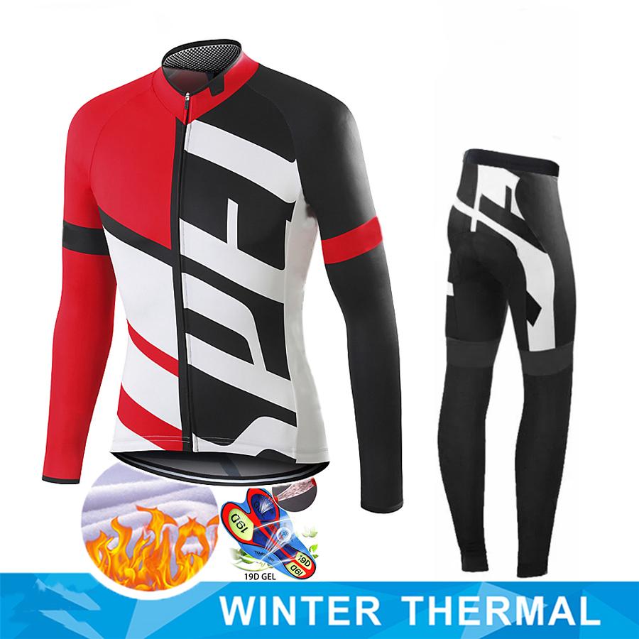 Winter Thermal Fleece Men Cycling Jersey Sets MTB Bicycle Clothes Wear Ropa Ciclismo Racing Bike Clothing Team Cycling Suit