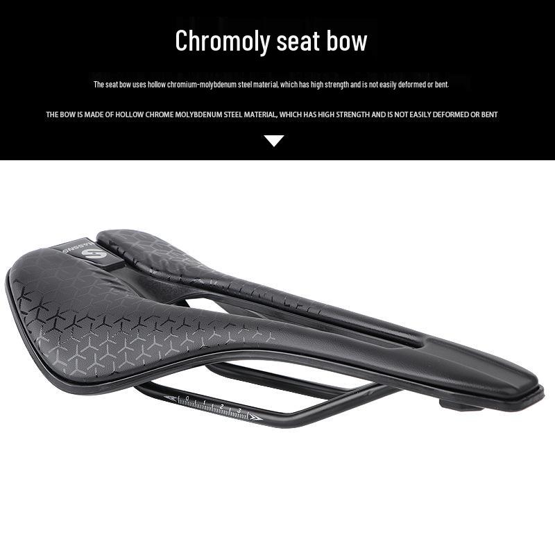 HASSNS Lightweight Mountain & Road Bike Saddle - Comfortable, Breathable Microfiber Leather with Hollow Design.