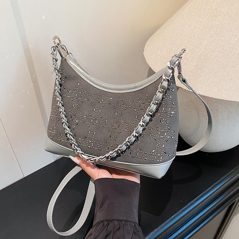 PU Solid Color Sewing Bost Autumn New Versatile 2026 Bags for Women CHAINS Large Capacity Commuting Crossbody Bags
