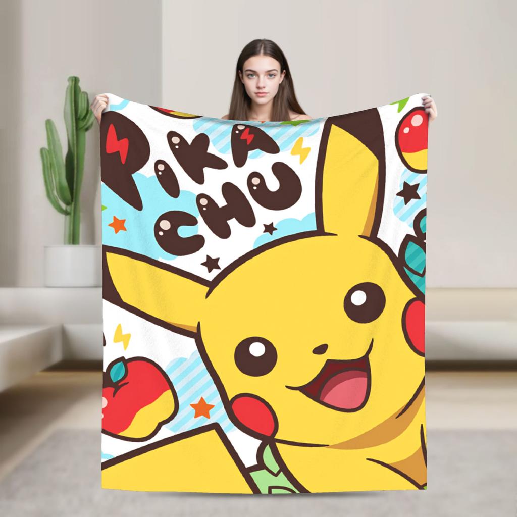 Pikachu Super Soft Blanket Children Plush Bedding Throws Novelty Couch Chair Flannel Bedspread Sofa Bed Cover