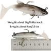 5pcs 4g 8cm Soft Fishing Lures With T Tail Multipurpose Lifelike 3d Eyes Lure Bait For Perch Fishing