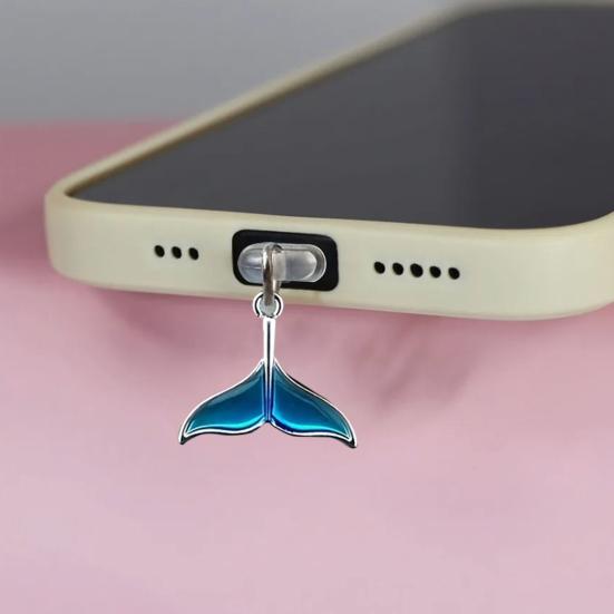 Tappi antipolvere per cellulare in silicone riutilizzabili a forma di coda di sirena, proteggi porta di ricarica per iPhone per Samsung Type-C, accessori alla moda, regalo