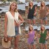 Summer Women's Casual V-Neck Button Sleeveless Vest Knitwear