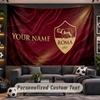 AS Roma FC Personalized Tapestry Support Custom Name, Wall Art Home Decoration