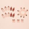 24 Pieces Wear Nail Caramel French Three-dimensional Blush, Whitening and Durable, Versatile and Removable Nail Art