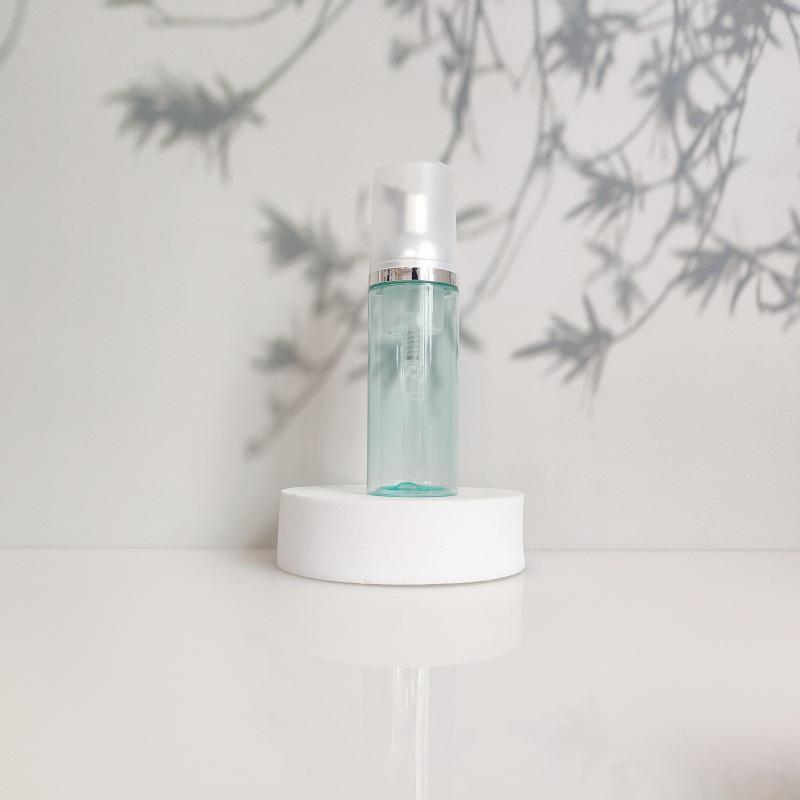 60ml Portable Transparent Green Facial Cleanser Foaming Bottle