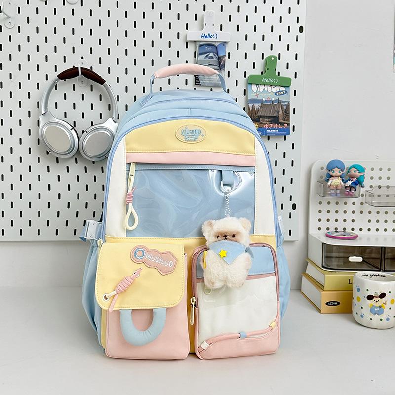 New high-value Japanese ins college style fresh and sweet schoolbag female middle school students lightweight large-capacity backpack