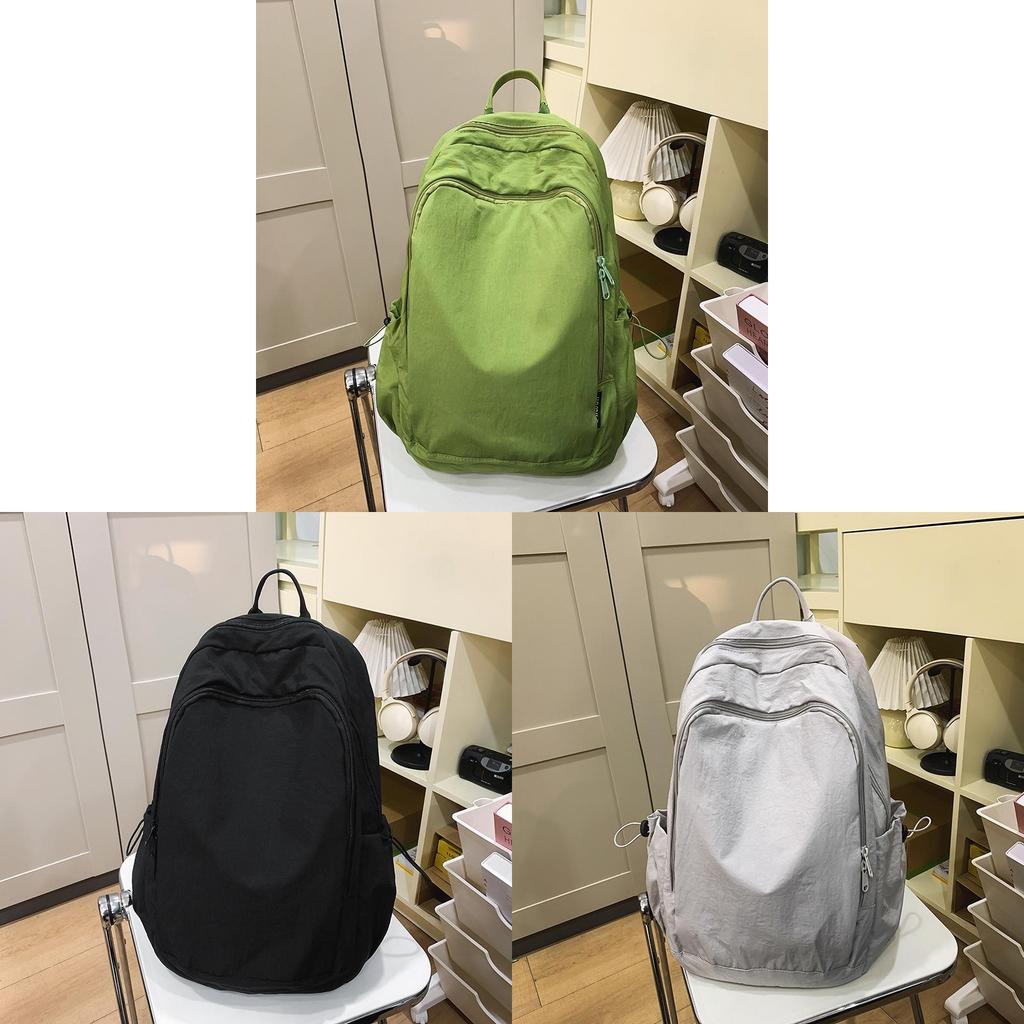 Minimalist Nylon Backpack For Women And Men With Laptop Compartment For School And Travel