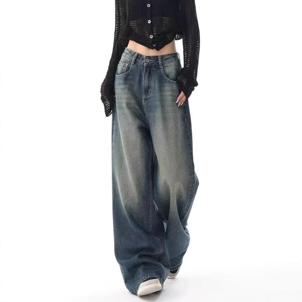 

2025 Retro Washed Spliced Micro Flare Jeans M
