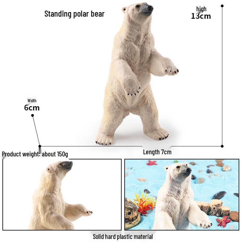 Wild Safari Animal Figurines: Giraffe, Elephant, Rhinoceros, Brown Bear, Tiger, Lion, Leopard, Hippopotamus - Solid Cognitive Toys