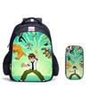 Ben10 Omnitrix Transformation Printing Two-Piece Set Elementary School Shoulder School Bag Large Capacity Grid Pencil Case Combination