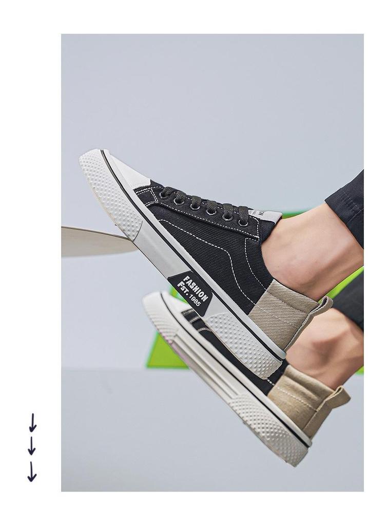 Men's Canvas Skateboard Shoes: 2026 Spring Breathable Low-Top, Lightweight, Versatile, Sports Casual.