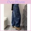 Spring Mens Wide Leg Baggy Denim Jeans With Embroidery For Streetwear Style
