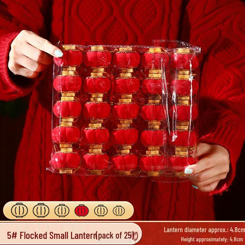 Chinese New Year Flocked Lantern Decorations