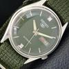 5 AUTOMATIC 7005A VINTAGE JAPAN MENS GREEN COLOR DIAL WATCH A701495-5 R206b-a701495