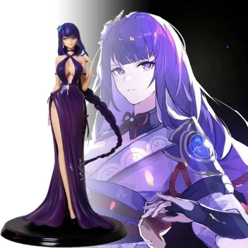 Genshin Impact Raiden Shogun Figurine Dress Game Cartoon Model Toys Gifts Fans