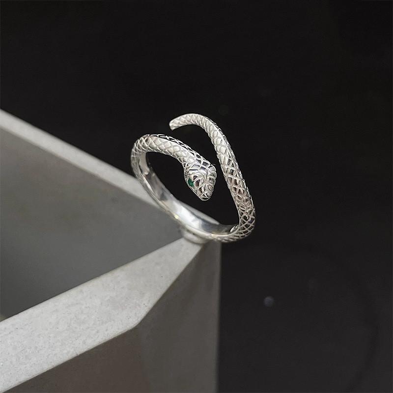 Elegant S925 Silver Dragon Ring For Women With Adjustable Open Design And Chic Style