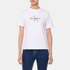 Calvin Klein Letter Logo Round Neck Short Sleeve Pullover T-Shirt Women Tops White 47B865G-YAA