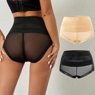 Körperformende, atmungsaktive Slips mit mittlerer Taille und Bauchkontrolle, körperformende Po-Lift-Hose, körperformende Unterwäsche