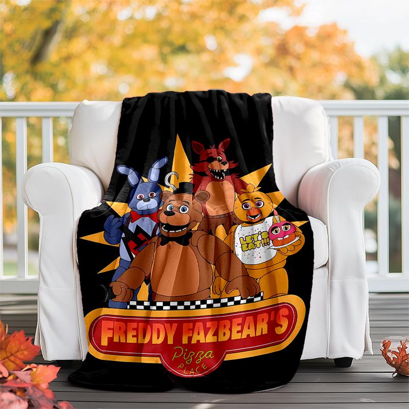 Five Nights At Freddy's Theme Printed Blanket - Perfect for Couch, Bed, Travel & Outdoor Use | Machine Washable, Cozy & Durable.
