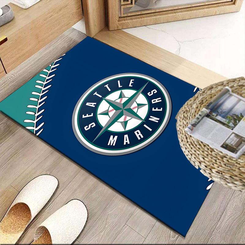 Mariners Team Logo Carpet, Kitchen Rugs, Yoga Mat, Non-Slip Mats, Rug for Bathroom, Living Room Bedroom, Camping Rugs Christmas Gift
