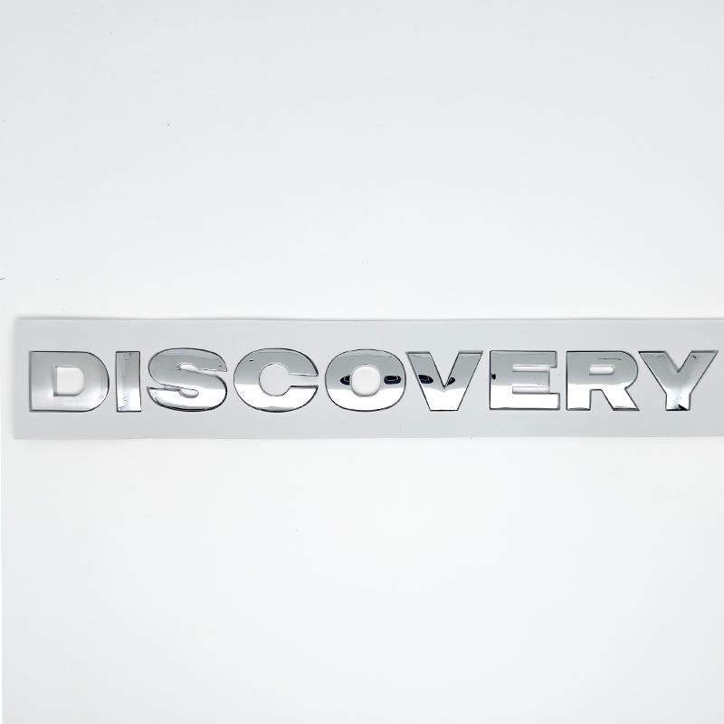 Round Font Letter Emblem Badge Car Styling accessories for DISCOVERY 4 Hood Rear Trunk Logo Sticker chrome silver Black grey
