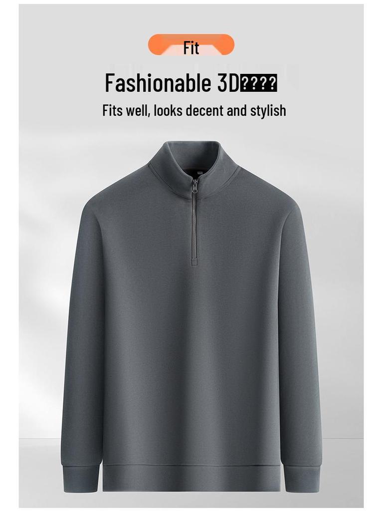 Męska bluza z kapturem, półgolf, gładka, z długim rękawem, casualowa i ciepła na jesień i zimę.