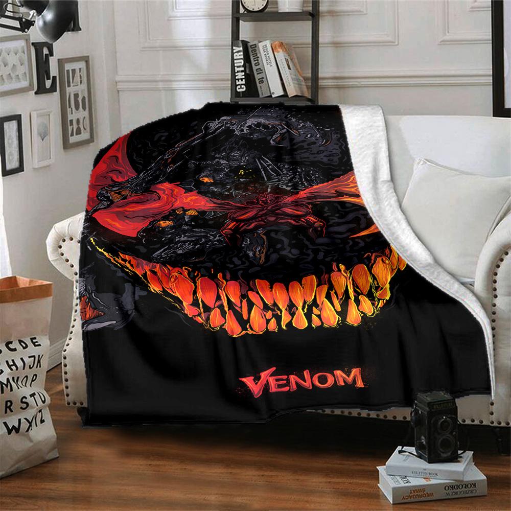 1pc Venom Moonlit Transformation flannel Blanket for Super Soft Cute Comfort Blanket for Travel Bedding Couch Sofa Blanket Y82524