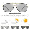 Sunglasses Men's Square Double Beam Sunshade Driver's Driving Fishing Color Changing Day and Night Dual-use