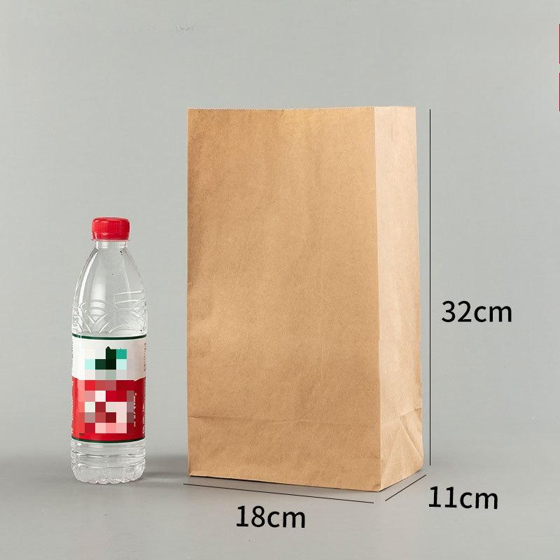 100pcs Oil Resistant Food Packaging Bag Brown Kraft Paper Coated Pockets Vegetables Fruits Bread Cookie Snack Food Toast Bread Takeaway Pouchs