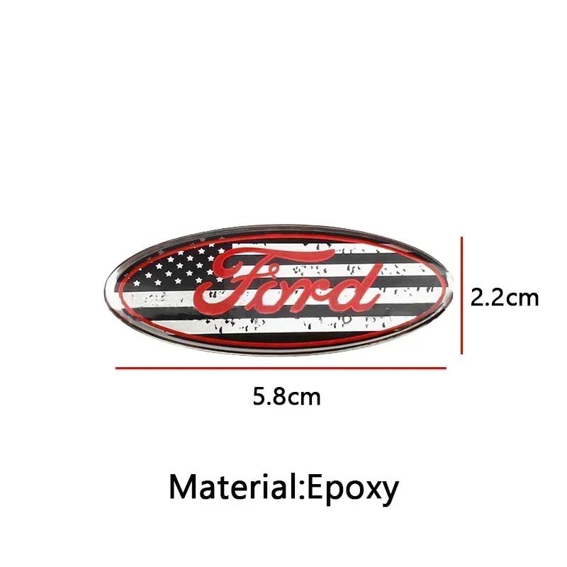 UHB24 for Ford Focus 3 MK2 Fiesta MK7 Mondeo Mk4 Fusion Kuga Transit Edge F150 58x22mm Car Steering Wheel Center Emblem Sticker