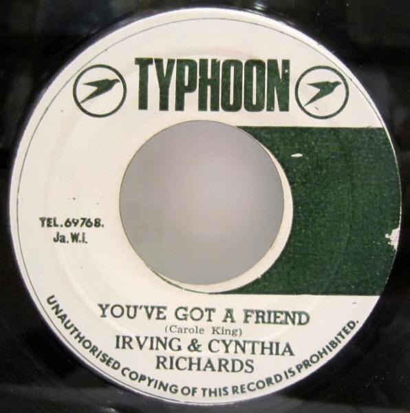 

7inch Record IRVIN BROWN CYNTHIA RICHARDS Youve Got A Friend NONE Typhoon 1971 Jamaica Reggae Ska Dub Used
