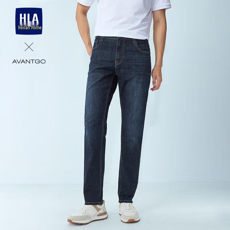 

HLA Мужские классические прямые джинсы для легкого бизнеса 35