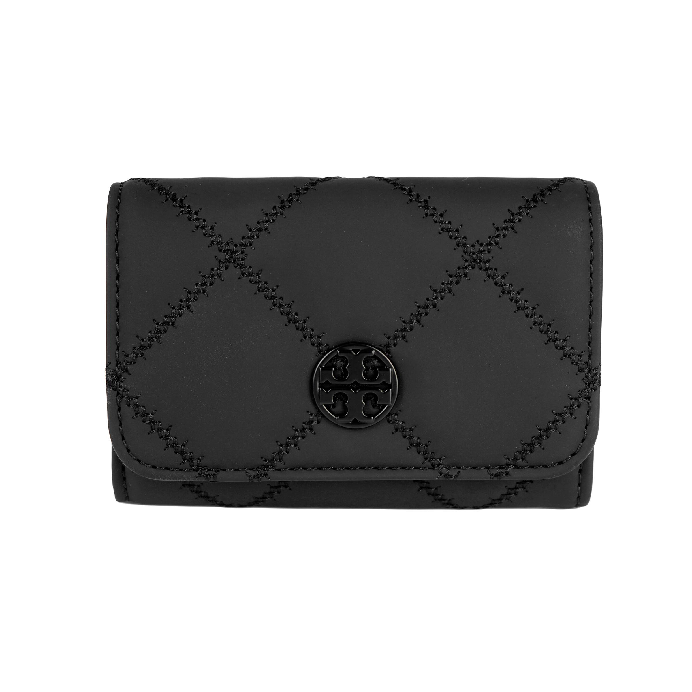 Tory Burch Quilted Logo Snap Closure Leather Card Holder Women accessories Black 150057-001 Basic Set BagDust Bag 20830₽