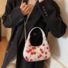 Fashion Shoulder Bag Strawberry Cherry Print Solid Color Large Capacity Zipper Adjustable Chain Strap Daily Commute Shopping