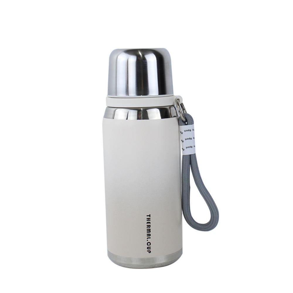 

Stainless Steel Insulated Water Bottle Leak-proof Thermo Cup Portable Sport Thermal Cup Travel 600ml бежевый