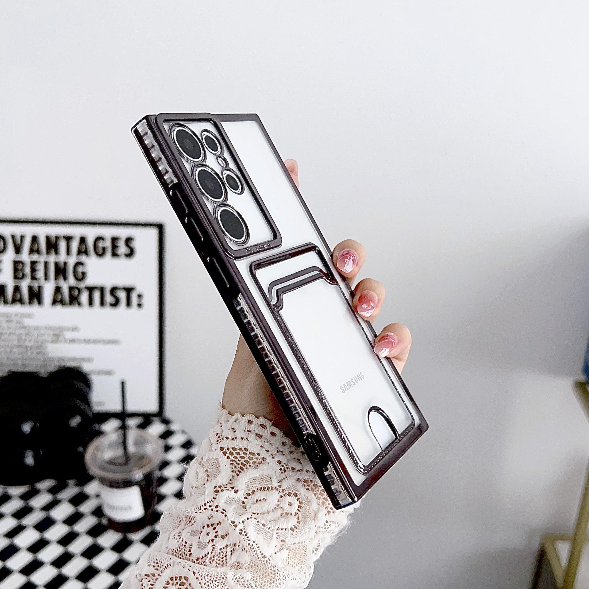 

Прозрачный чехол-держатель для карт памяти для Samsung Galaxy S24 FE S25 Ultra S23 S22 S21 Plus A36 A56 A26 A16 A06 A55 A35 A25 A15 Galaxy A34 5G