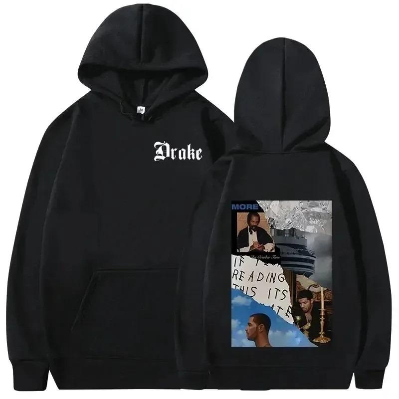 Rapper Drake Music Album Cover Graphic Hoodies Men's Fashion Hip Hop Vintage Sweatshirts AutumnWinter Fleece Warm Pullovers