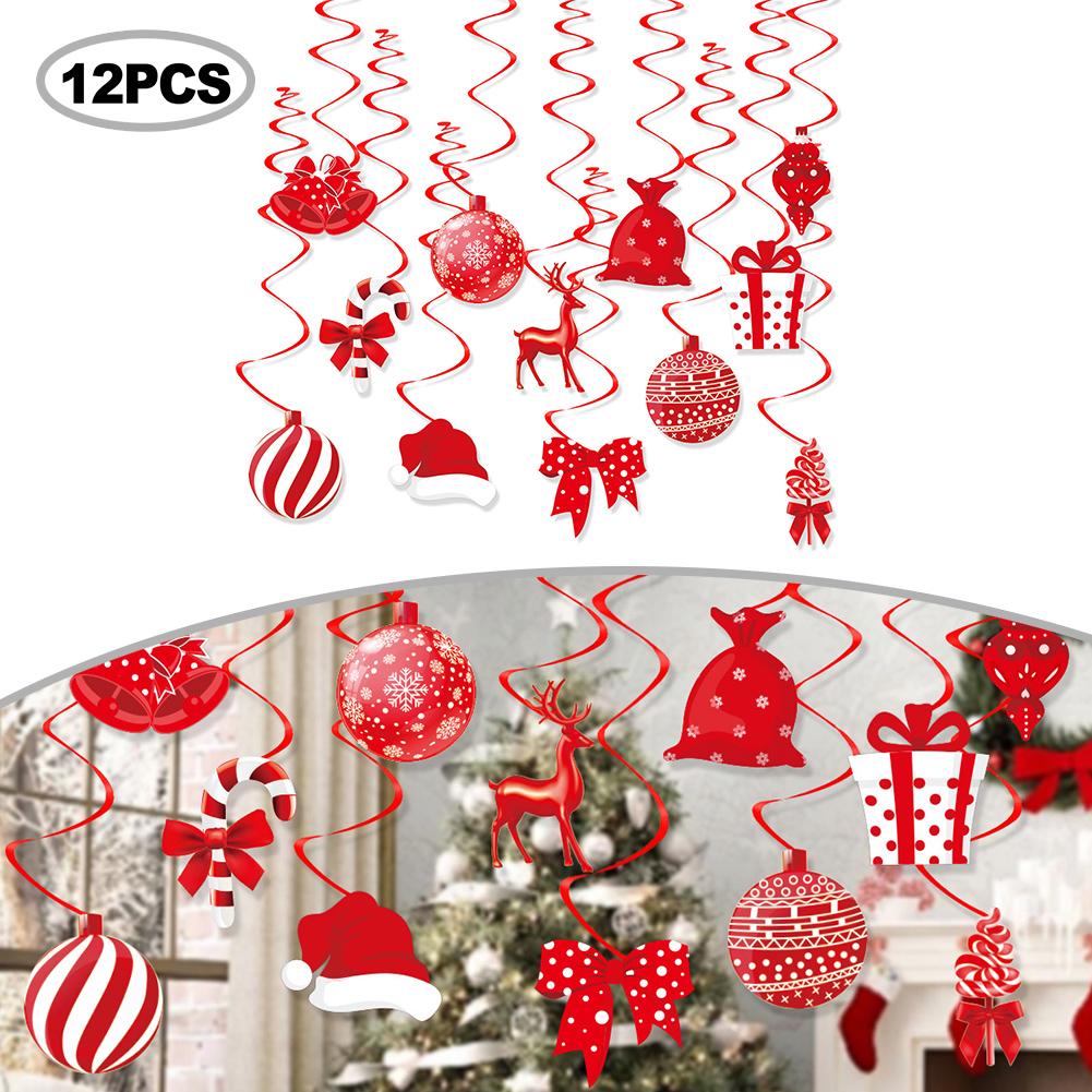 Ceiling Pendant Decorations Christmas Ceiling Decorations Indoor Hanging Decorations Red And White Color Scheme