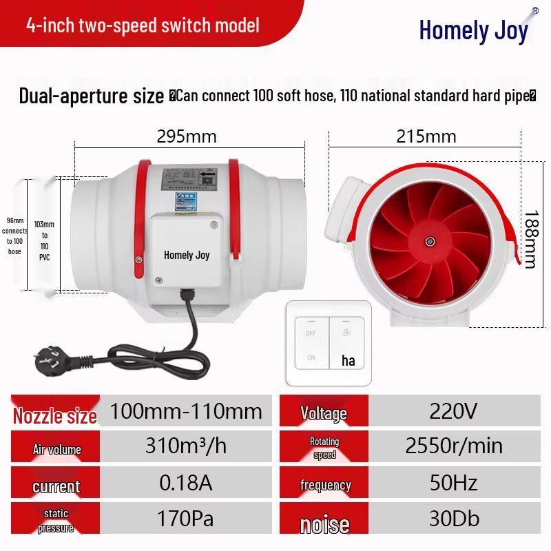 Remote-Controlled Axial Flow Indoor Exhaust Fan with Turbo Ventilation